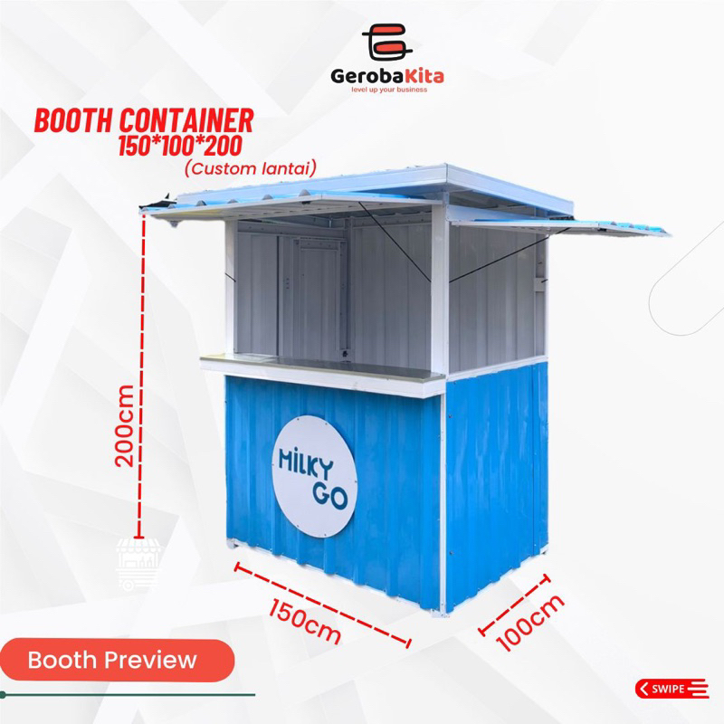Booth Kontainer Minuman Minimalis