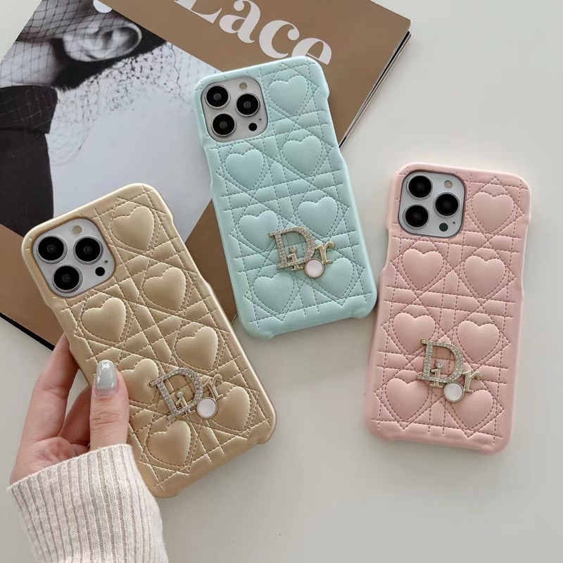 Iphone 14 Pro Max 13 12 11 14Pro 13Pro 12Pro 11Promax 12 Promax Cdior Many Hearts Leather Case