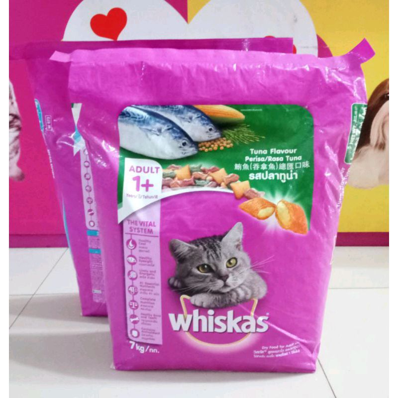 Makanan Kucing Promo Whiskas Tuna 1+ Adult  7kg (Go-jek only) dry catfood  kucing dewasa tuna