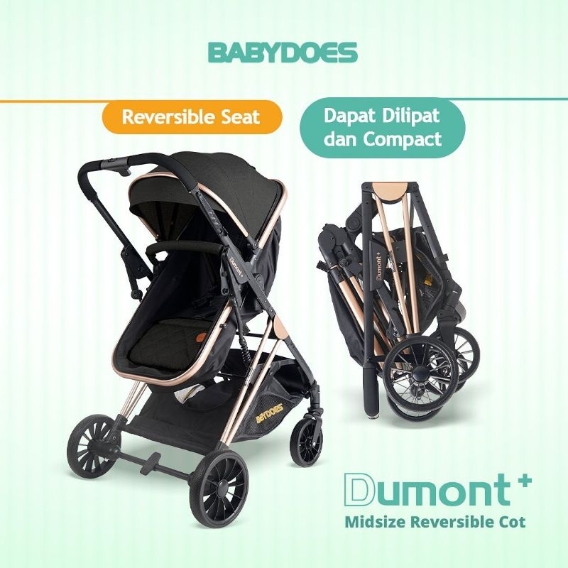 Stroller Babydoes Dumont+ Midsize Reversible Cot 4143 Kereta Dorong Bayi