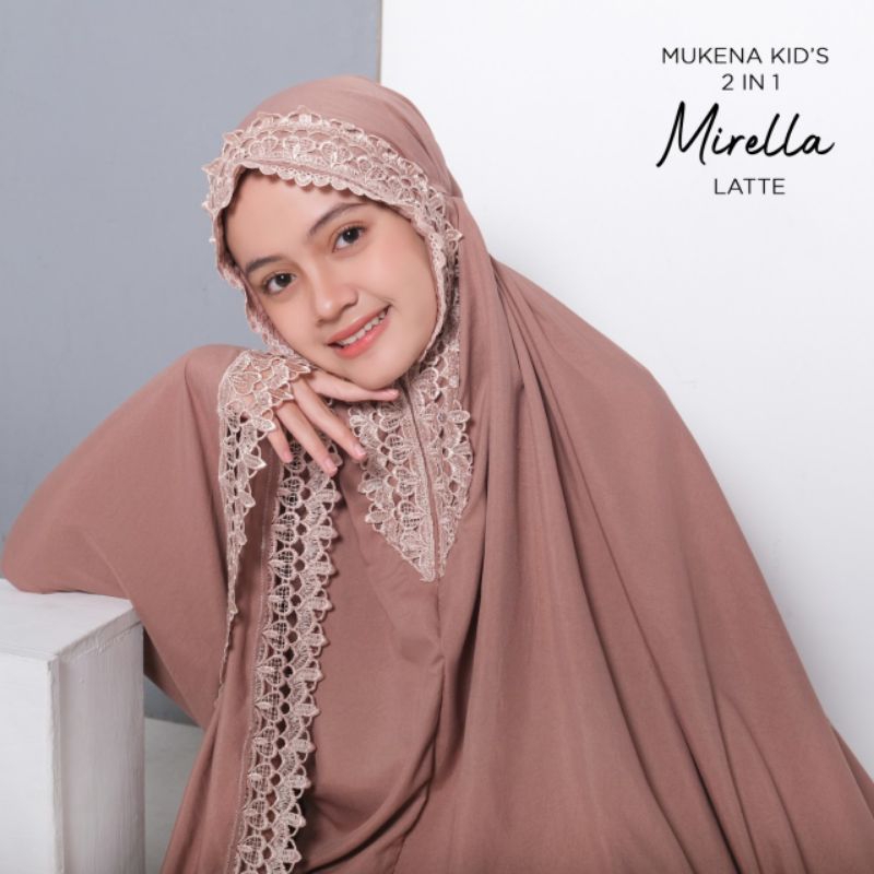 Mukena Anak Resleting Dagu Mirella 2in1