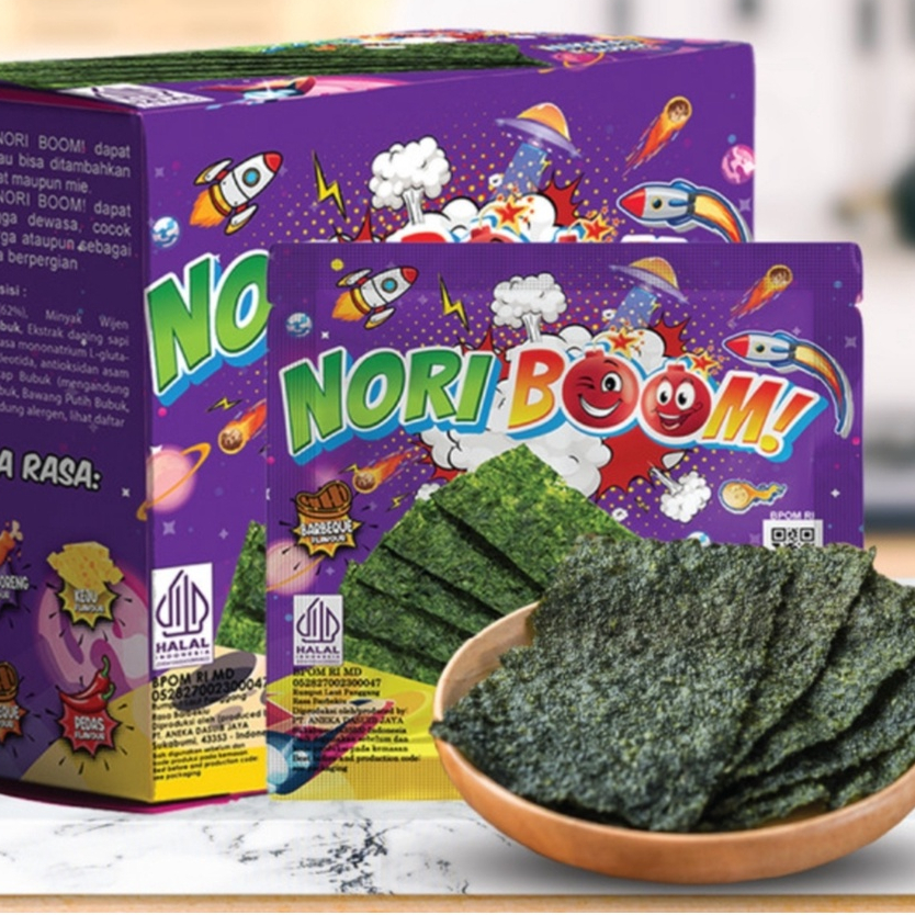 NoriBoom 1 SACHET / ORI / PEDAS / BBQ / Nori Sachet Seaweed Snack 3g Halal / TAO KAE NOI