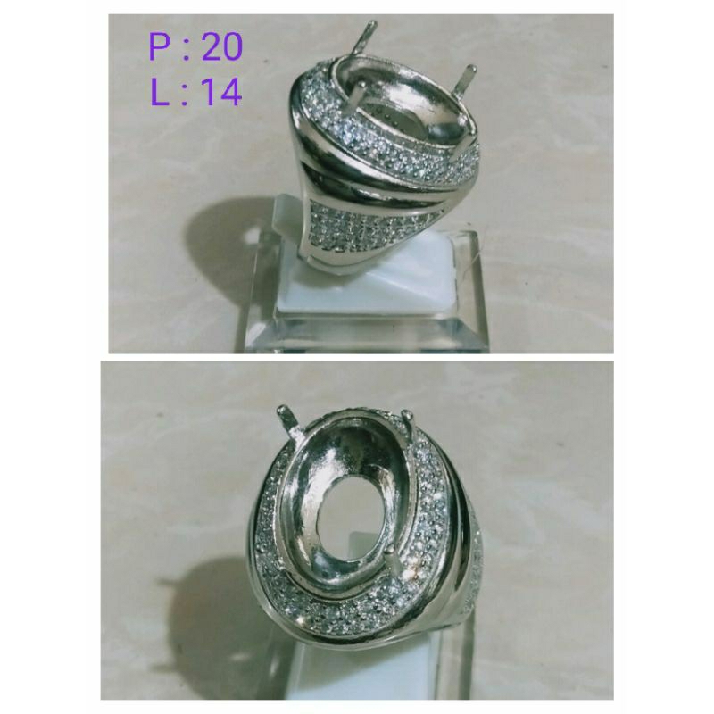 Cincin Perak Untuk Isi Batu Cincin Sterling Silver 925 Man Fashion Ring Cangkang Emban Kokot Perak
