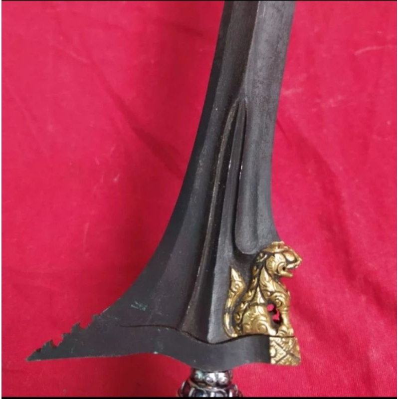 keris singo barong pamor keleng kinatah sepuh emas tangguh mataram
