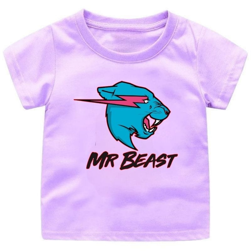 Baju Kaos Anak Cewek-Cowok MR BEAST Youtuber Viral NO1.Umur 1-12Tahun 8warna//Baju MR BEAST VIRAL
