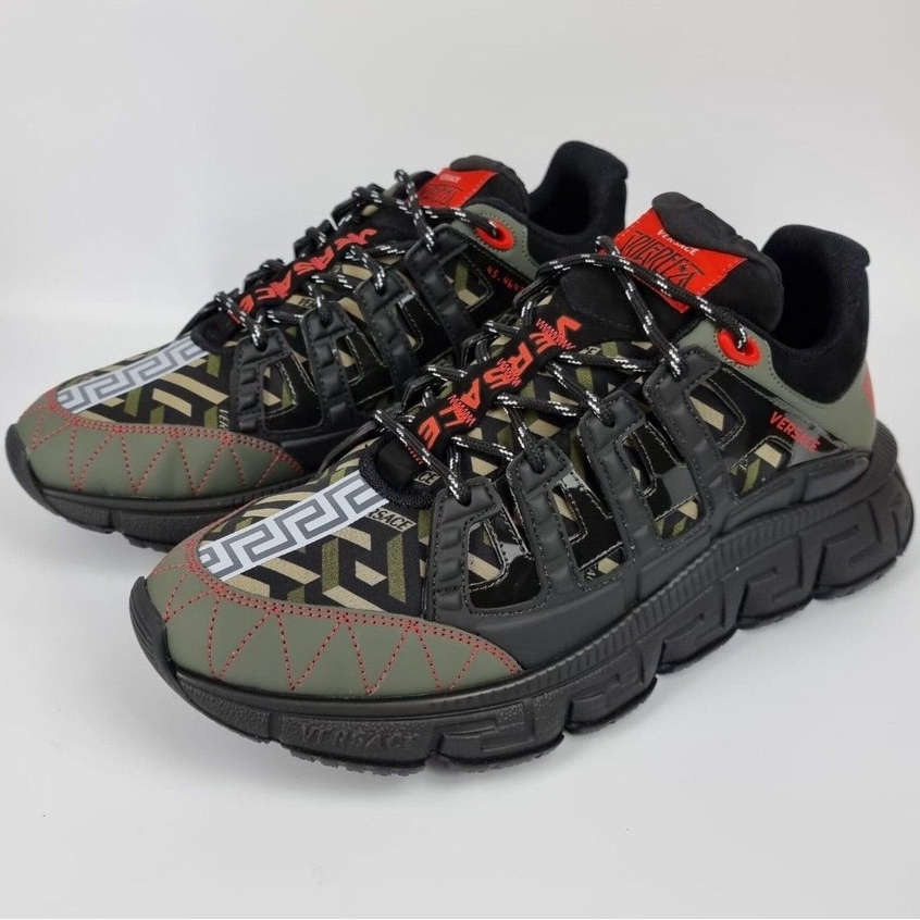 Sepatu Sneakers Versace Trigreca Black Brown Hitam Coklat Premium