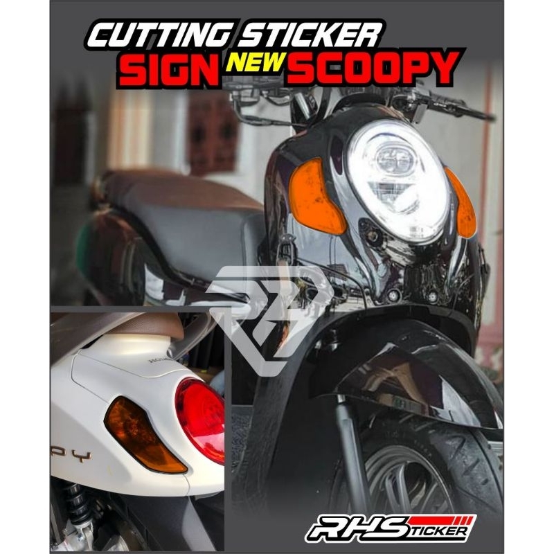 sticker tranparan sign/sen paket depan belakang Scoopy new 2020-2023