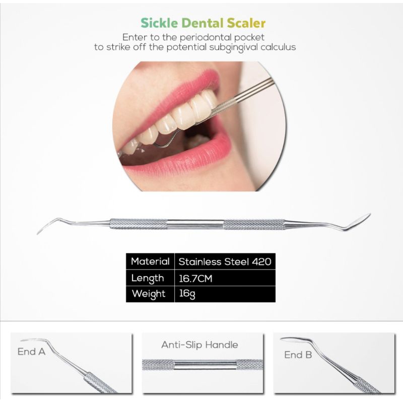 [COD] Dental Kit Alat Dokter Gigi 4 Set Baja Clean Tweezer Scraper