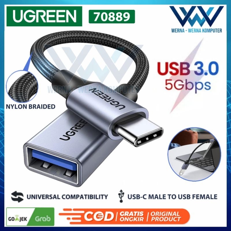 UGREEN OTG Type C to USB A 3.0  female Nylon Braided  OTG smartphone DATA transfer cable