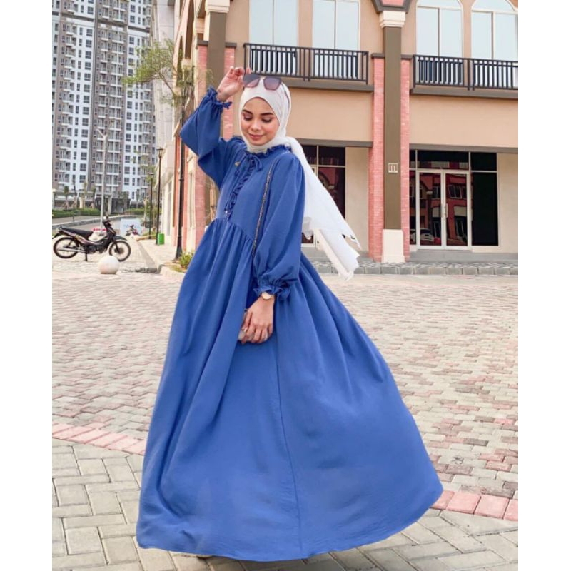 [GIAR] FAYOLA DRESS GAMIS POLOS BUSUI FRIENDLY EID SERIES BUSANA MUSLIM LEBARAN WARNA HIJAU ELEKTRIK
