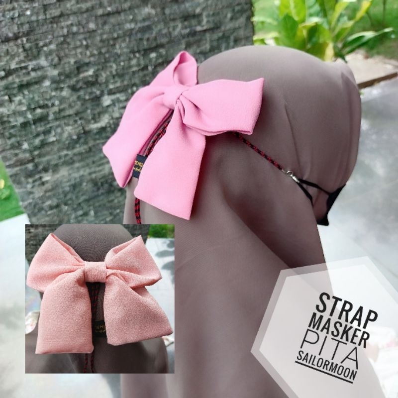 konektor masker tali strap pita besar handmade
