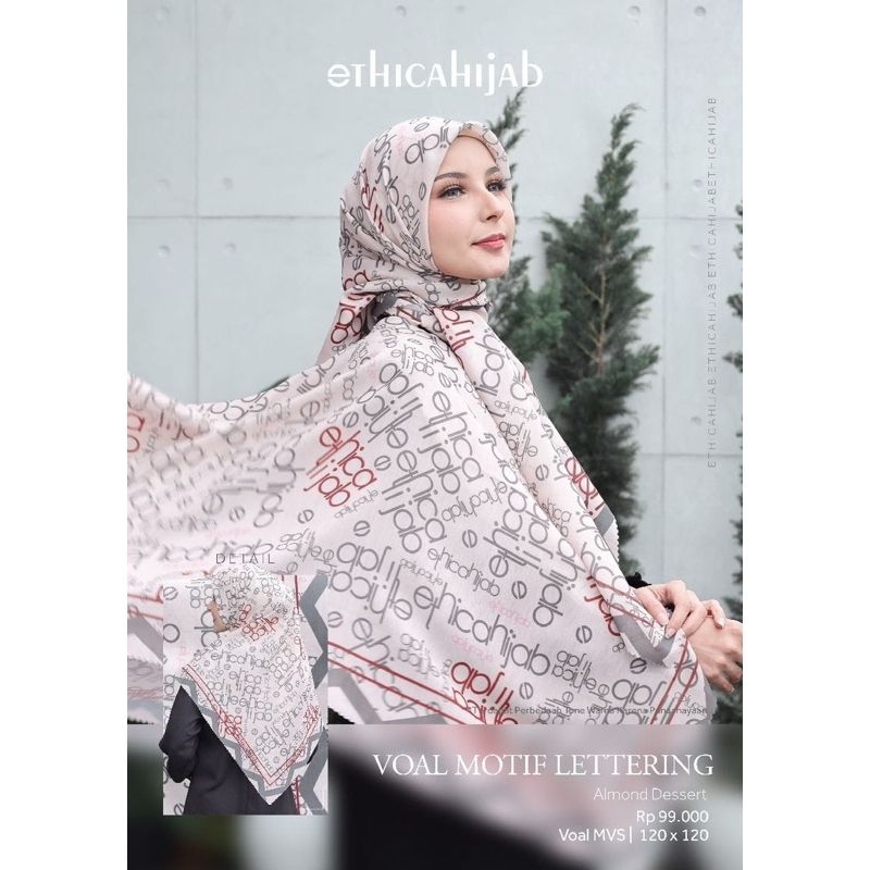 ETHICA HIJAB VOAL MOTIF LETTERING/ VOAL MOTIF