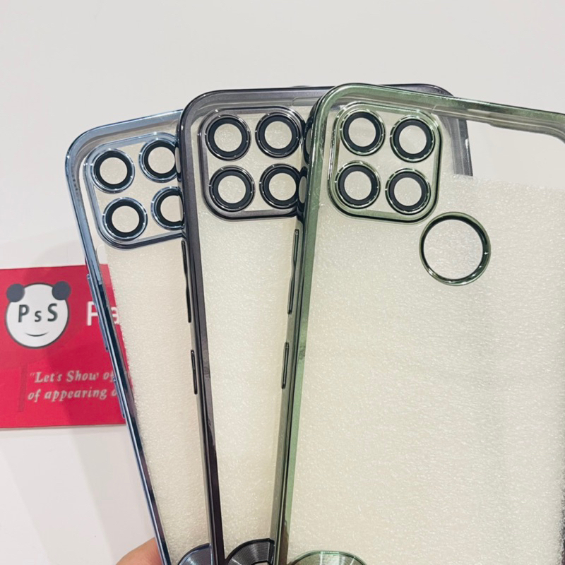 Softcase Realme C21Y, C25Y Lens Protector Circle Chrome Logo Clear Case