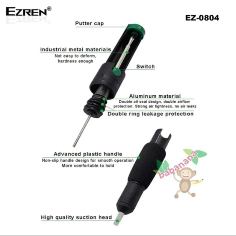 Ezren EZ-0804 Penyedot Timah Soft Grip Solder Sedotan Alat Sedot Pompa