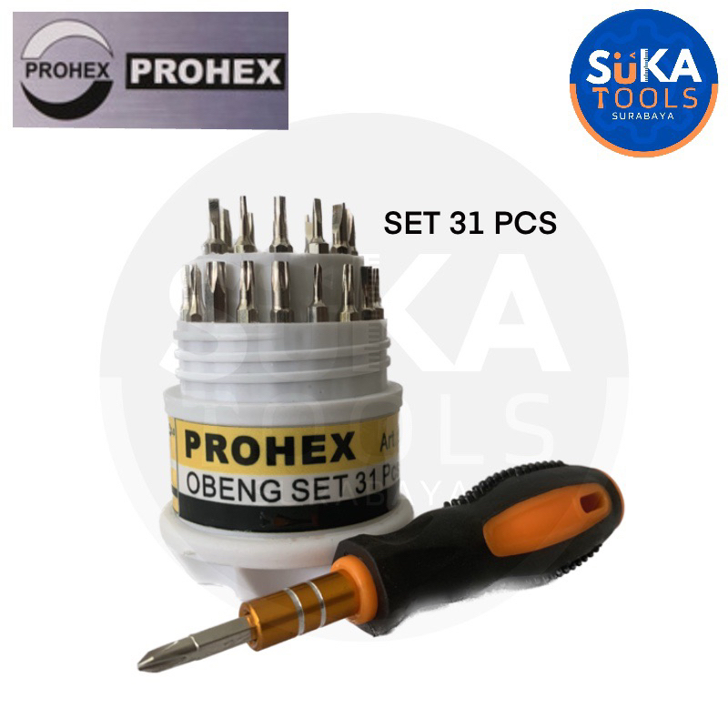 OBENG SET 31 IN 1 MAGNET PROHEX (2650-004)