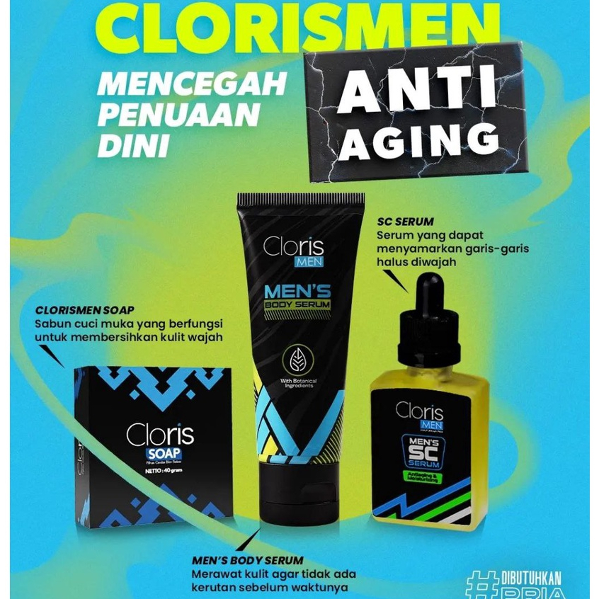 Clorismen PAKET ANTI AGING SERIES Skincare Perawatan Khusus Pria Anti Penuaan Dini Bpom Original