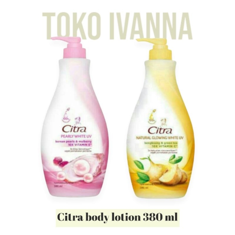 Citra Hand &amp; Body Lotion Natural Glowing White UV / Pearly Glow UV 380mL