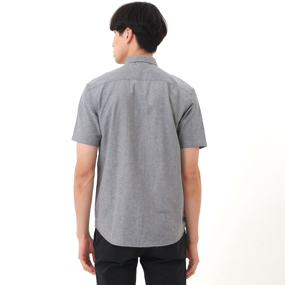 SANVANINA Kemeja Polos Lengan Pendek Polos Oxford Basic DARK GREY E-1161