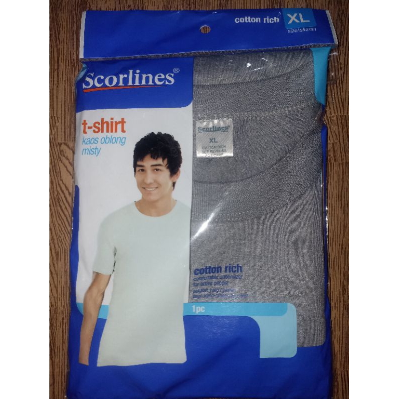 Kaos Oblong misty Scorlines M/L/XL cotton rich