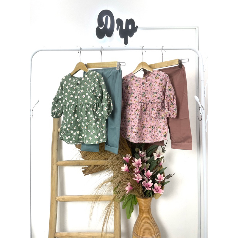 DRPKIDSWEAR - Gamis anak perempuan 2-3 tahun - SAKURA ONE SET