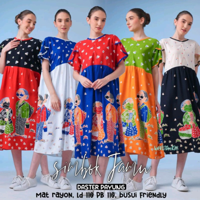 DASTER PAYUNG TEJO JAMU GENDONG TULIP SEMERBAK BATIK ORIGINAL PREMIUM DASTER KEKINIAN DASTER LUCU GR