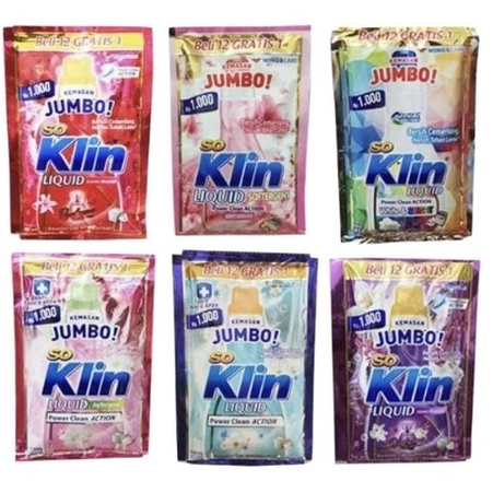 Jual Soklin Liquid Cair Sachet Ml Anti Bacterial Detergen Pakaian