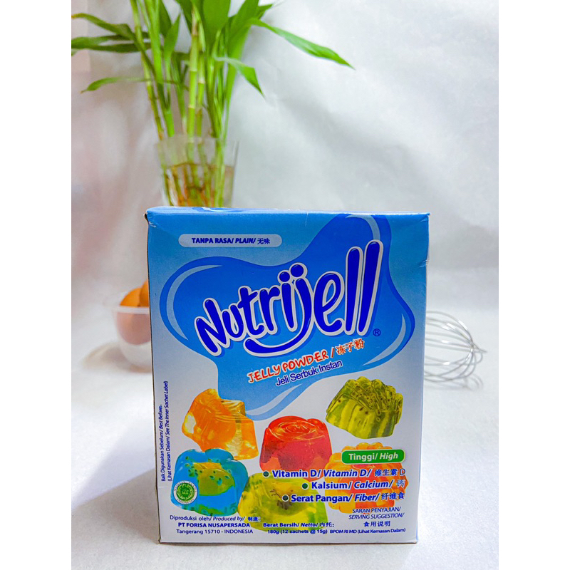 

NUTRIJELL Agar Agar 15g - Plain Strawberry Kurma Leci Mangga Kelapa Muda Cokelat Melon Cincau Jeruk