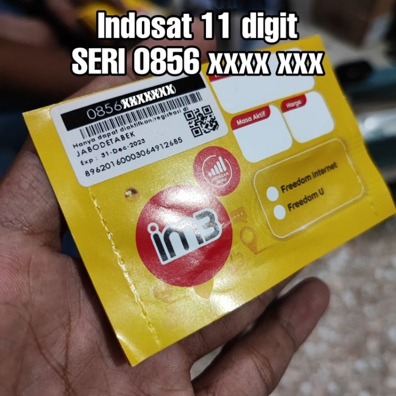 Nomor Cantik Indosat 11 Digit Kartu Perdana Prabayar Im 3 Ooredoo 4G LTE Murah 10 12