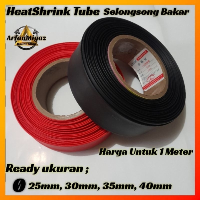 Selongsong Bakar Isolasi Kabel Bakar Heatshrink Tube Harga Untuk Satu Meter Size 25mm-40mm Warna mer