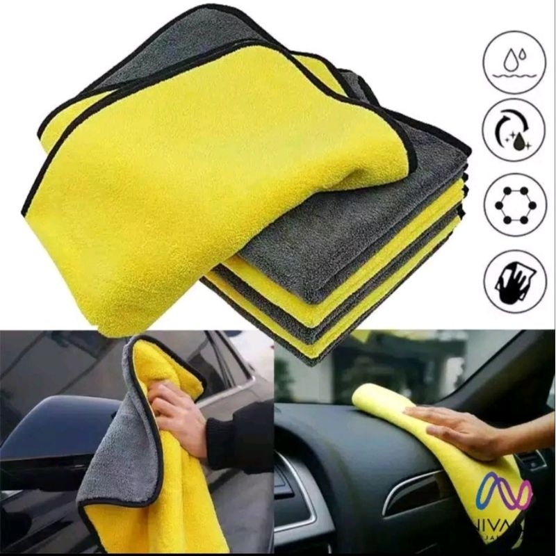 kain lap microfiber motor dan mobil serbaguna 30x30