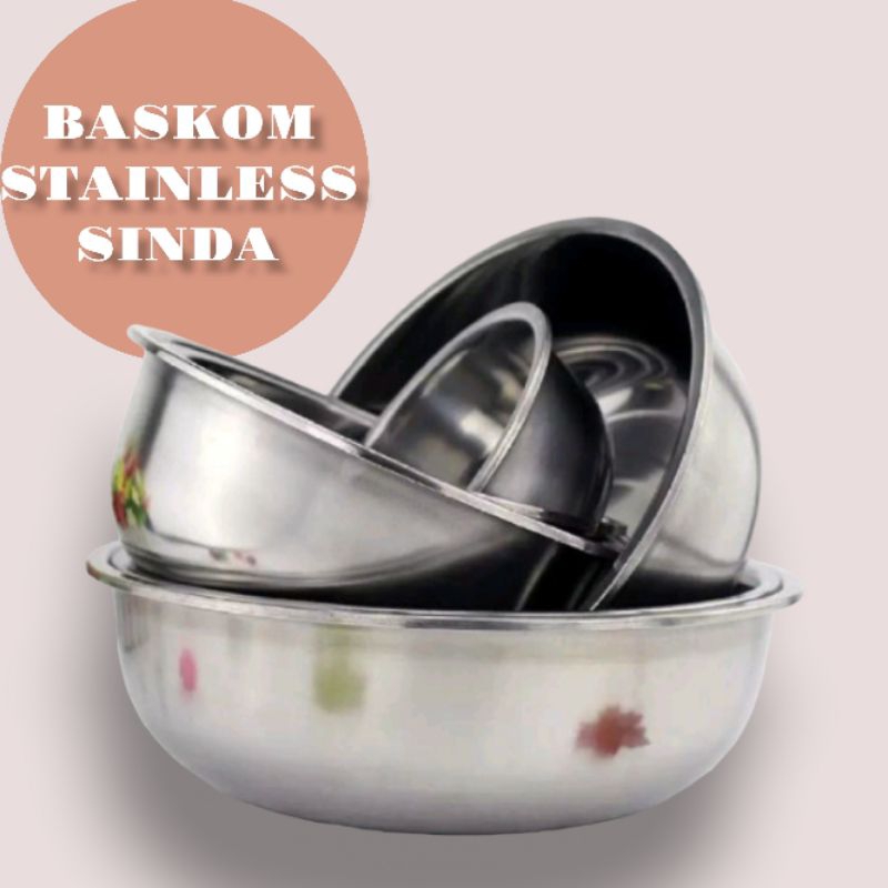 BASKOM STAINLESS 32 CM / BASKOM STAINLESS STEEL / BASKOM SINDA