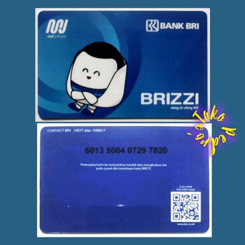 BRIZZI BRI edisi MJ Biru (MRT JAKARTA) Blue Edition /Like eMoney eTOLL Tapcash or Flazz