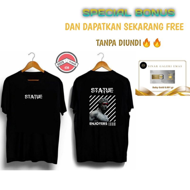 [BISA COD] Kaos Distro ENJOYERS Hitam / T-shirt Pria CottonCombed24s / Baju Pria Wanita Unisex .