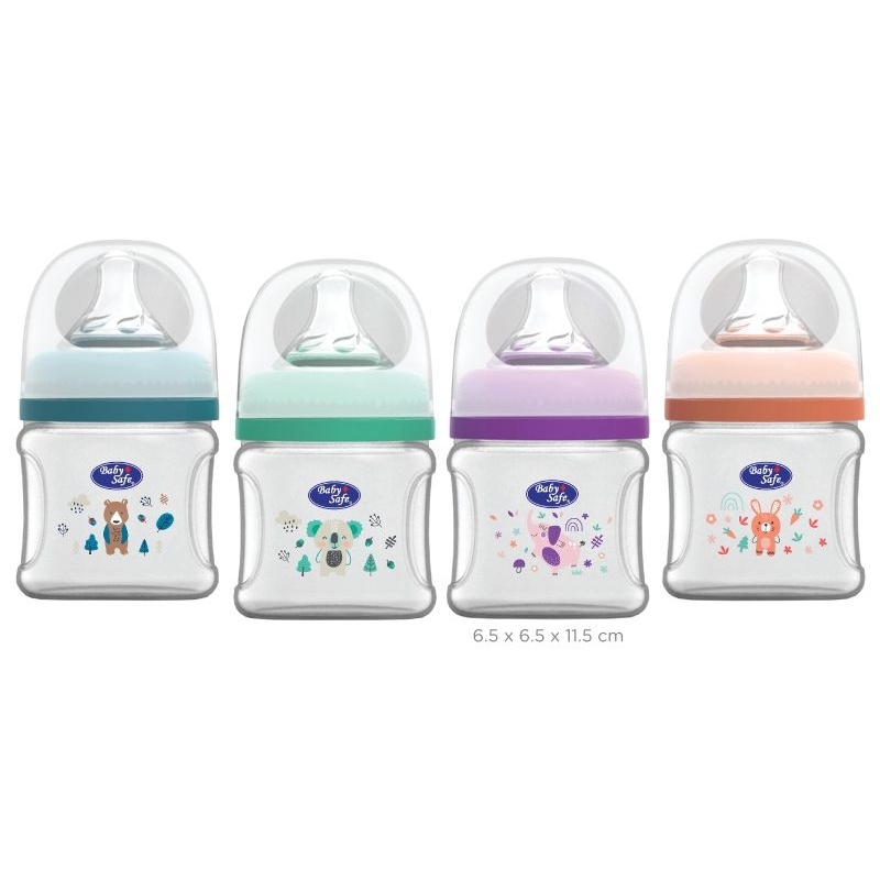 WN07 WN08 Baby Safe Wide Neck Bottle 120 ml 250 ml / Botol Susu Bayi Anti Kolik Babysafe