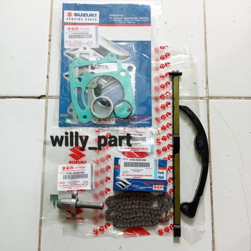 Paket Tensioner Rantai keteng + Karet Lidah Tensioner + Tonjokan keteng + Top Set Suzuki Satria Fu 1