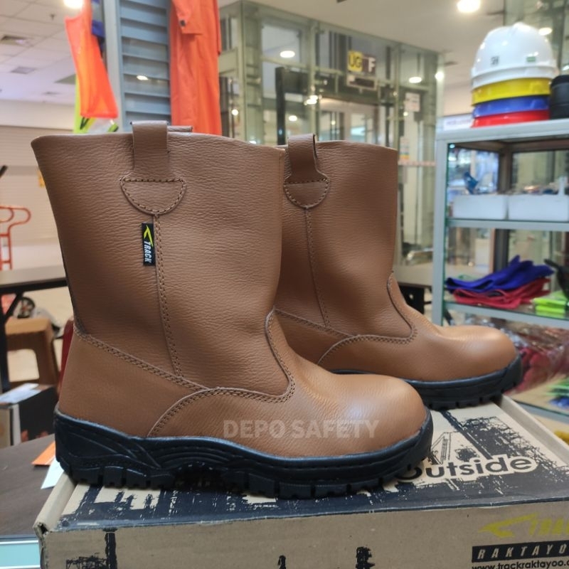 Sepatu Safety Track Racktayoo A004 Black Brown Original 100% - Safety Shoes Track Raktayoo