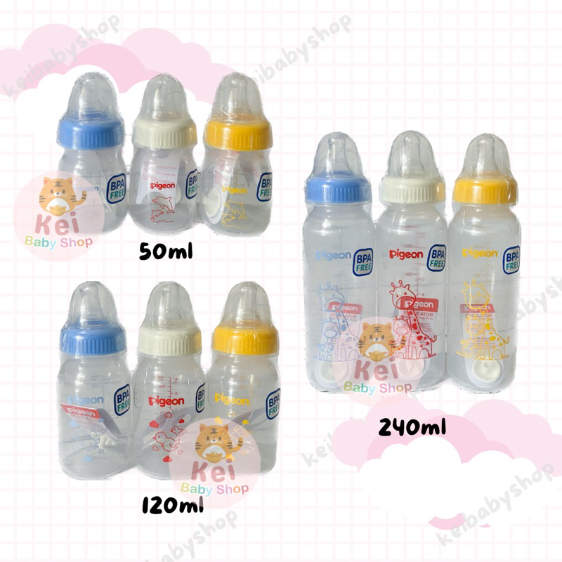 Pigeon Botol Susu 50ml 120ml 240ml BPA Free / Botol Pigeon Slim Standard / Botol Susu Bayi Pigeon