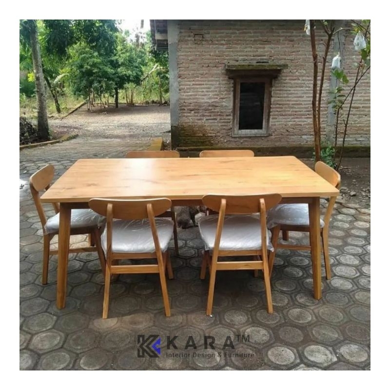 Meja Makan Kayu Jati Set 4/6/8/10 Kursi Cafe / Dining Set