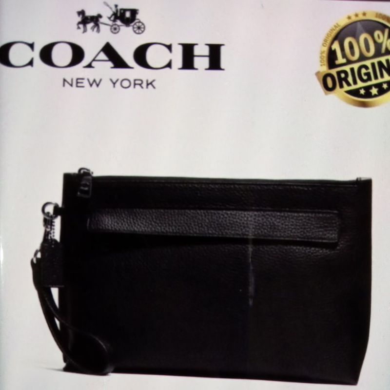 coach carryall colorblock black pouch