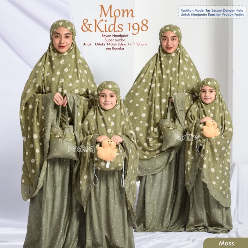 Mukena Couple Mom & Kids 198 by Fadira Collection | Mukena Couple ibu dan anak terbaru 2023