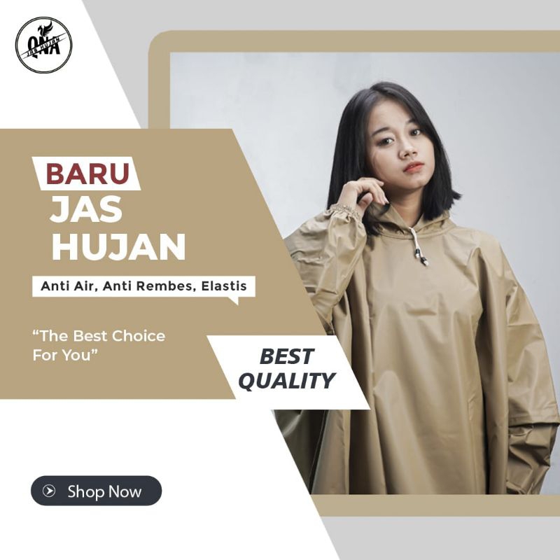 JAS HUJAN PONCO LENGAN TERBAIK Raincoat Dewasa Pria Wanita By QNA Premium