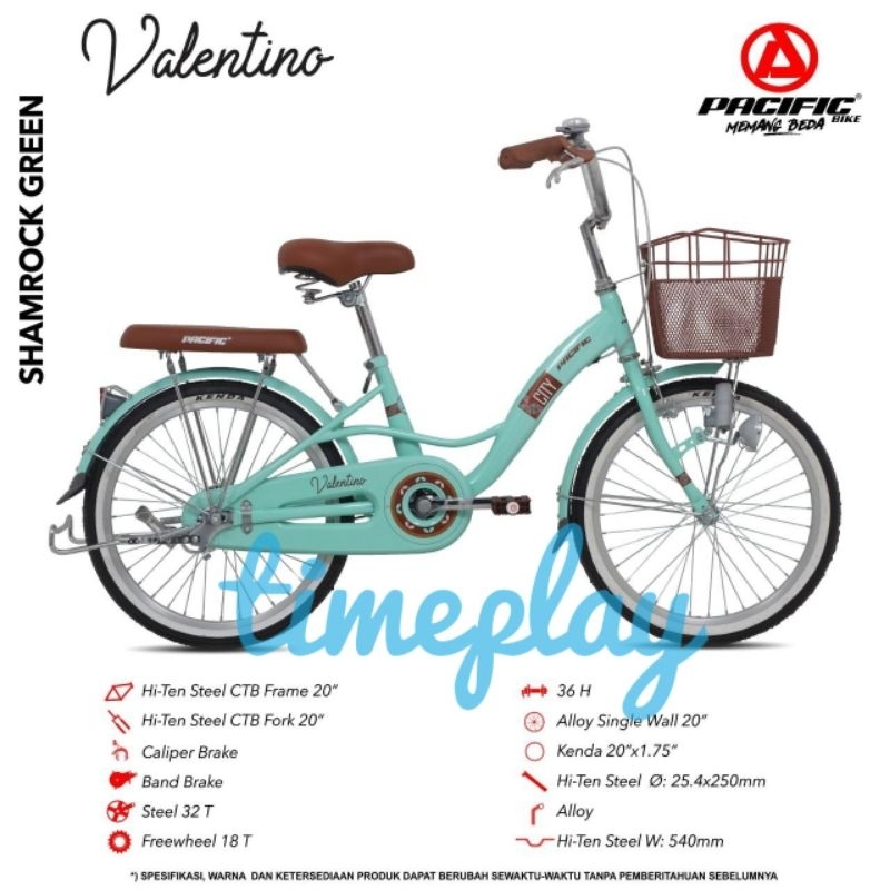 Pacific Valentino 20 inch CTB mini sepeda keranjang perempuan