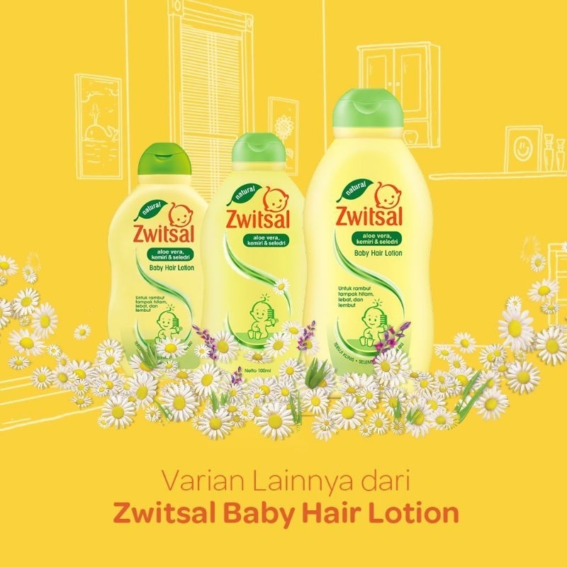 Zwitsal Natural Baby Hair Lotion / Shampoo Aloe Vera Kemiri Seledri 100mL