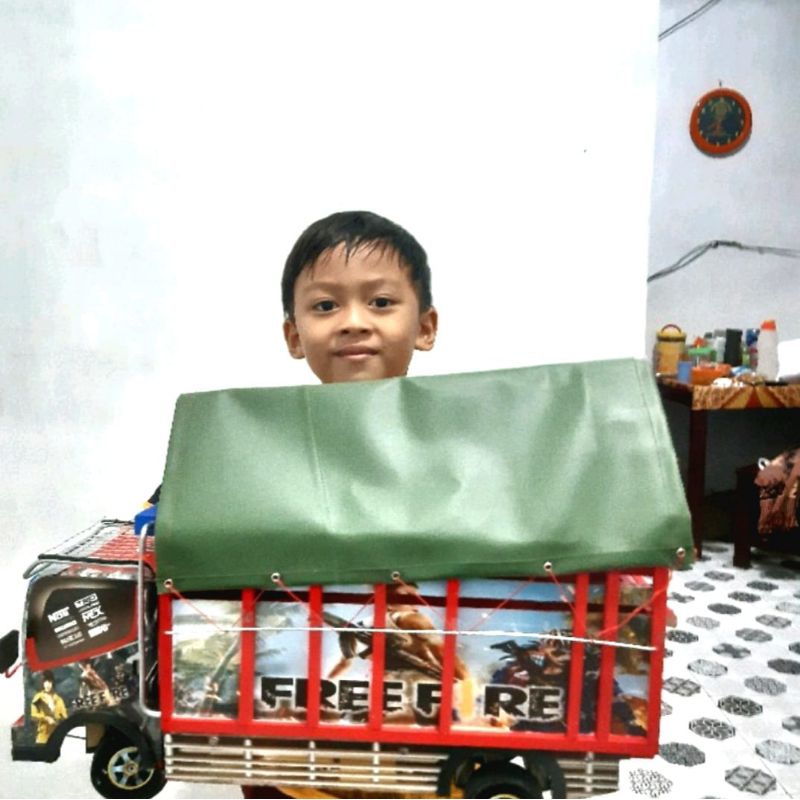 ( COD ) TRUK OLENG | MINIATUR TRUK KAYU | MAINAN ANAK UK 55 FREE FIRE