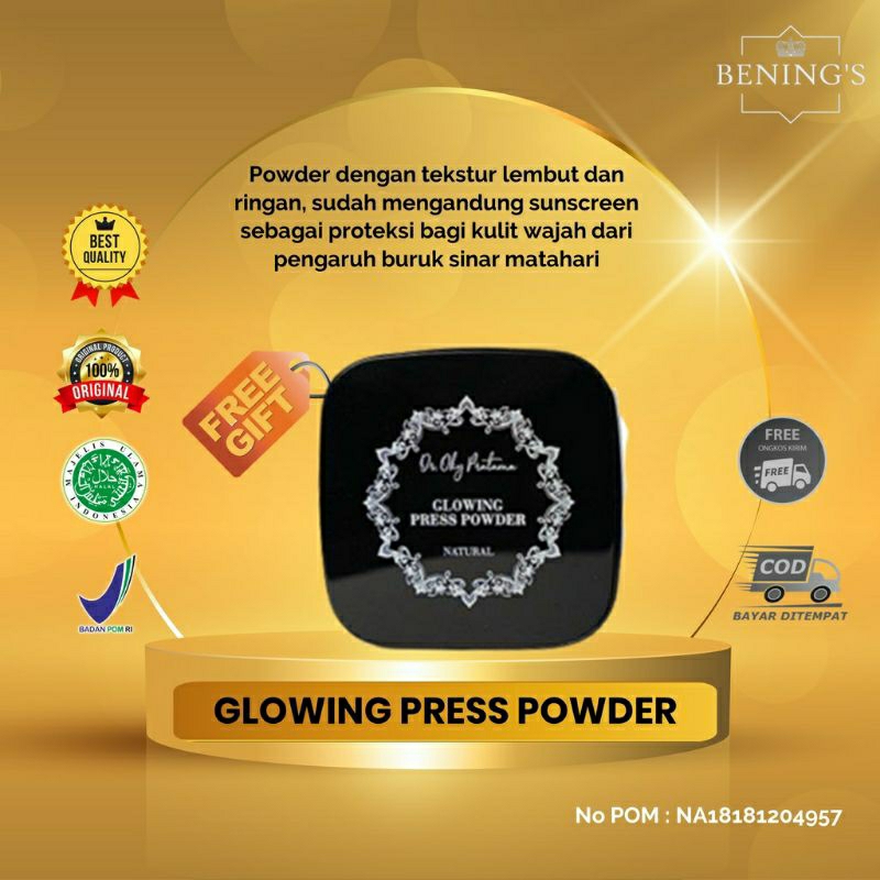 Glowing Press Powder By Benings Skincare Dr Oky Pratama | Bedak Padat Bening's Clinic Dr Oky Pratama