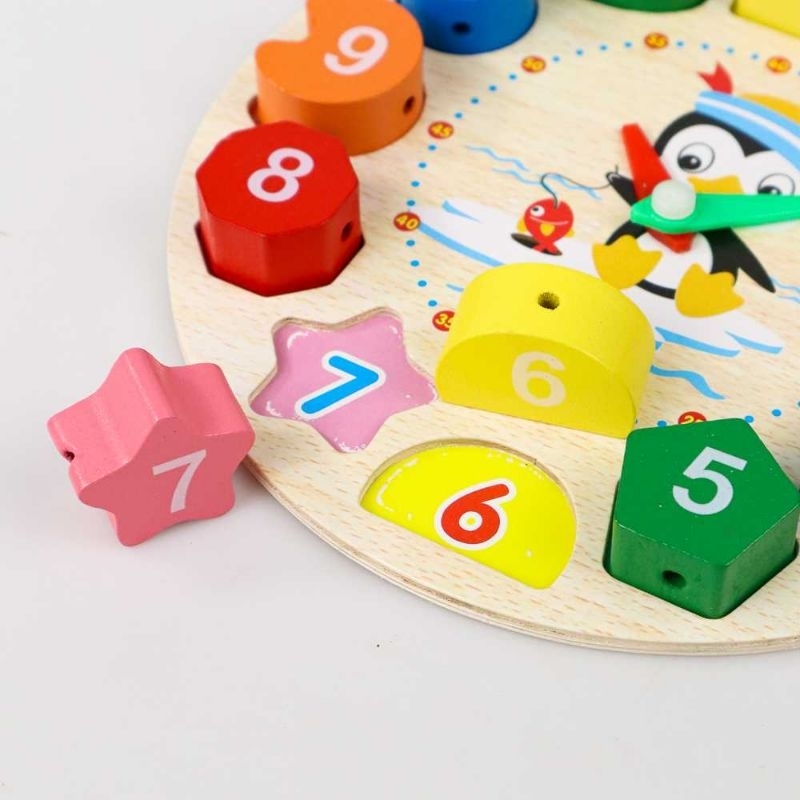 JJOVCE Board Game Mainan Edukasi Anak Geometry Number Roulette Match