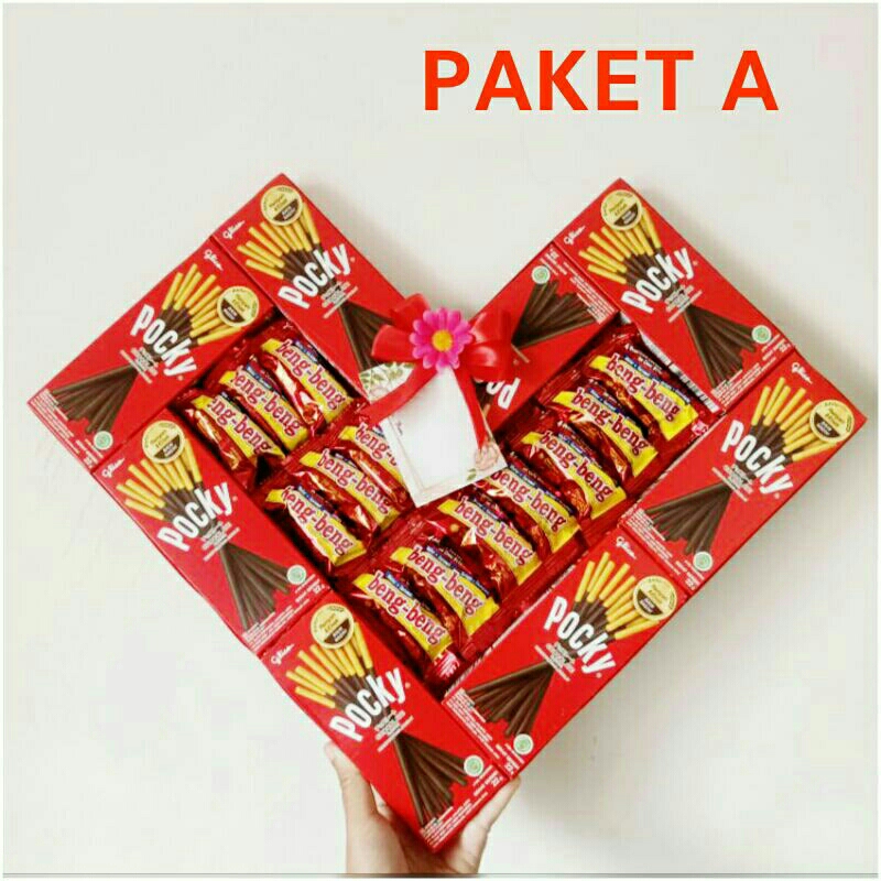 

BUKET POCKY LOVE / BUKET LOVE / SNACK LOVE / POCKY BENTUK LOVE / PAKET HADIAH COKLAT