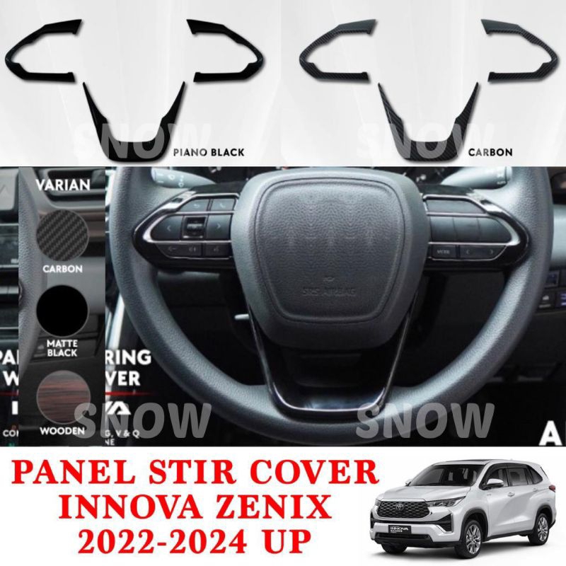 Panel Stir Steering Wheel Innova Zenix 2022 2023 2024 Hitam Wood Carbon