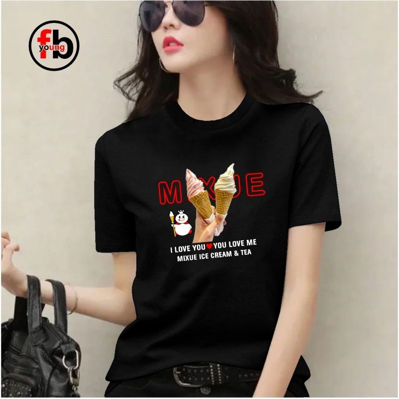 fbyoung kaos distro wanita model motif kekinian lengan pendek