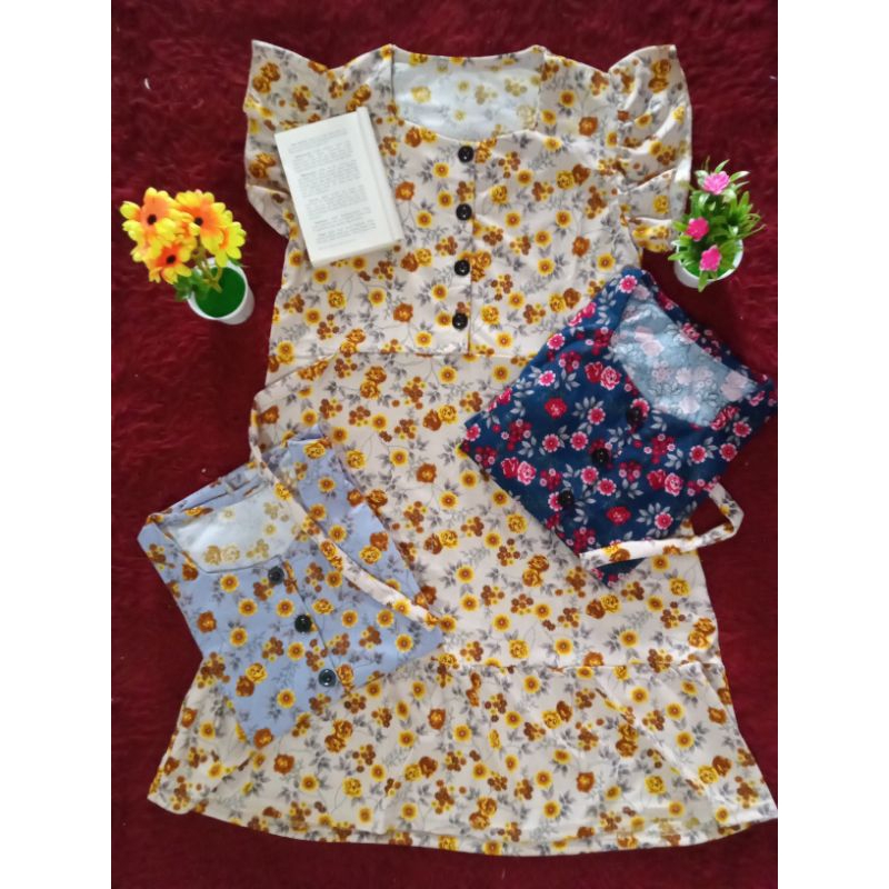 dress Bangkok bunga besar/dress cibi bunga kecil/ dress kekinian/dress cantik